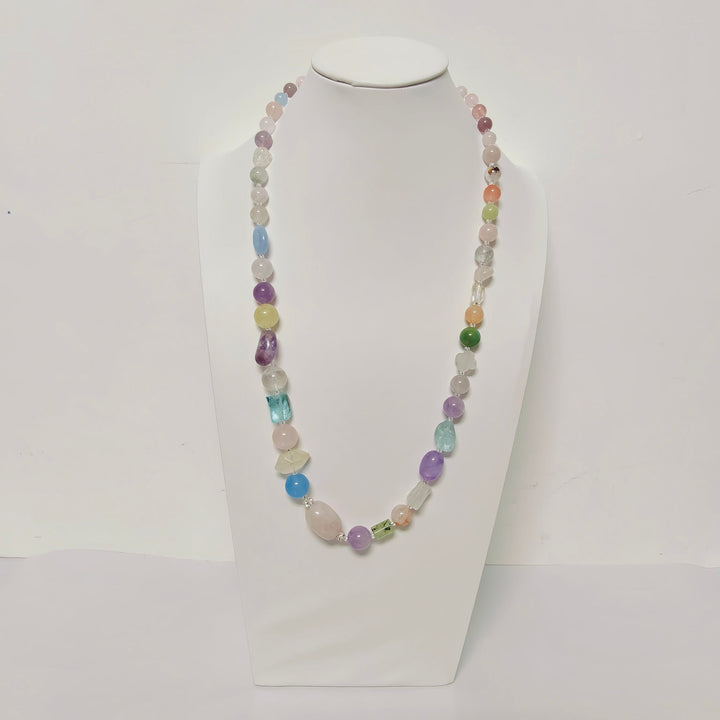 Handmade Premium Crystal Necklace |  Artisan Woven Jewelry with Alloy Accents  | Elegant Sparkling Statement Necklace for Women (MAC345)