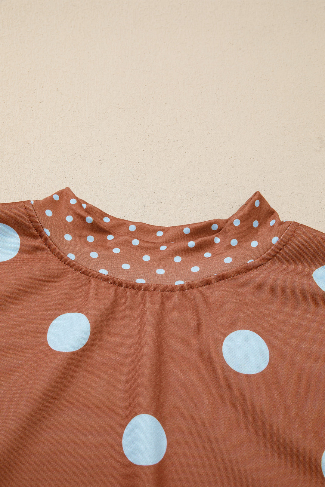 Pink Polka Dot Print Contrast Detail Oversized Tunic Sweatshirt