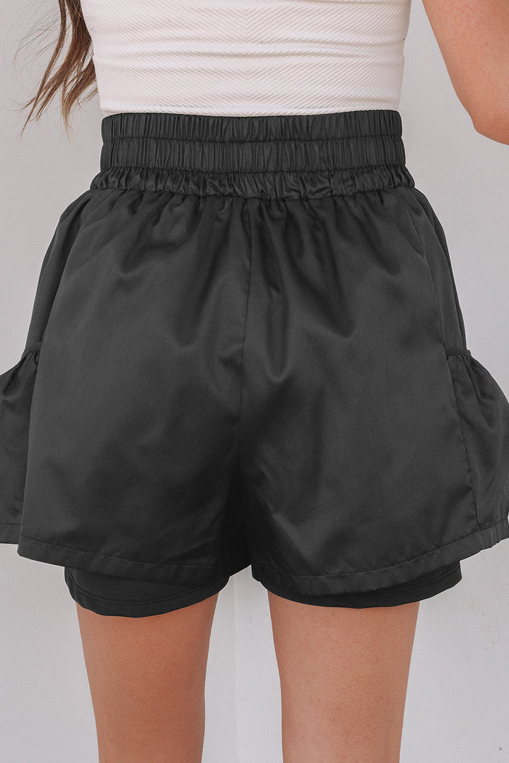 Maxine Elastic High Waist Pocketed Casual Shorts