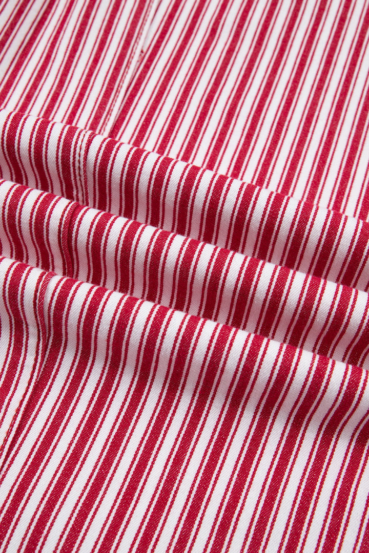 Red Stripe Drawstring Casual Loose Pants