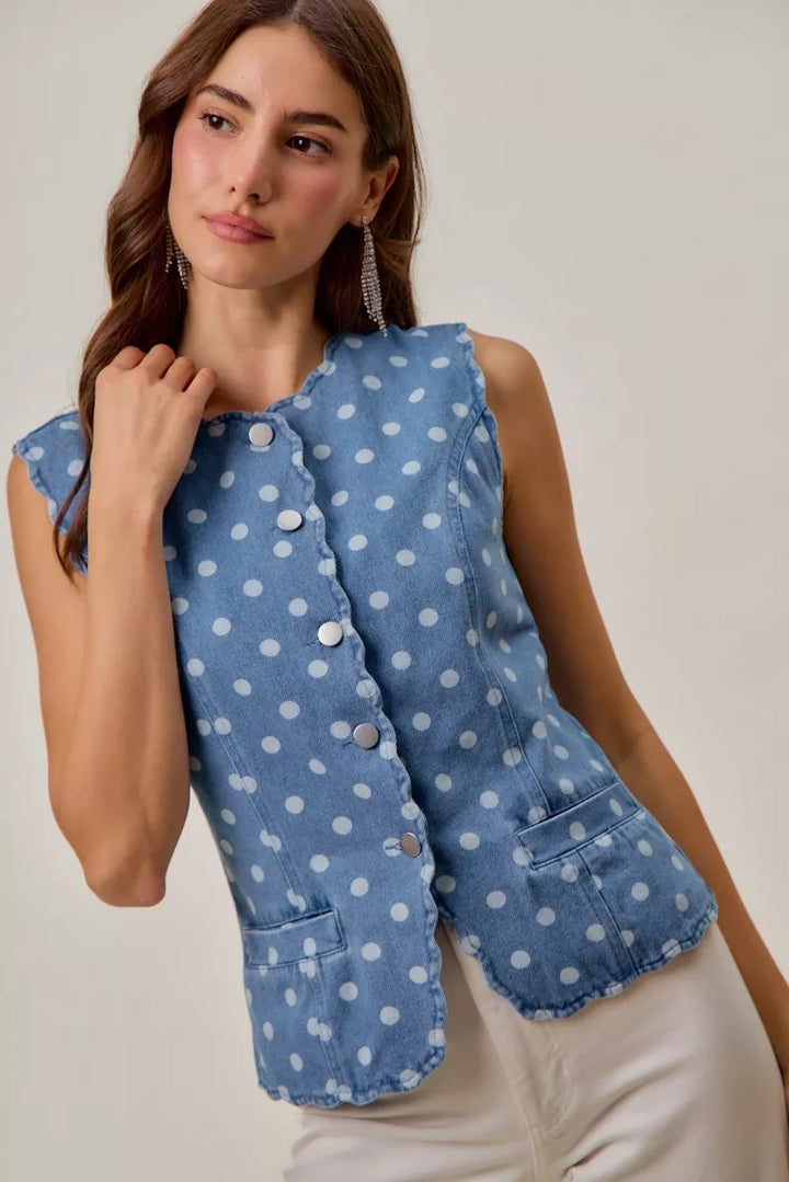The Darling Dot Button Vest Top