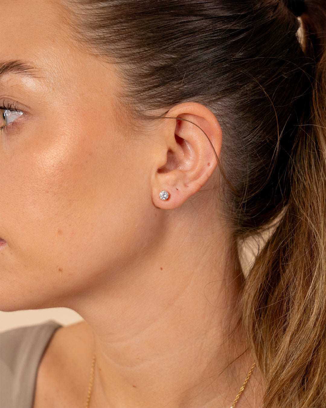 Sterling Silver 4mm CZ Stud Earrings