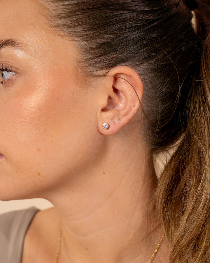 Sterling Silver 4mm CZ Stud Earrings