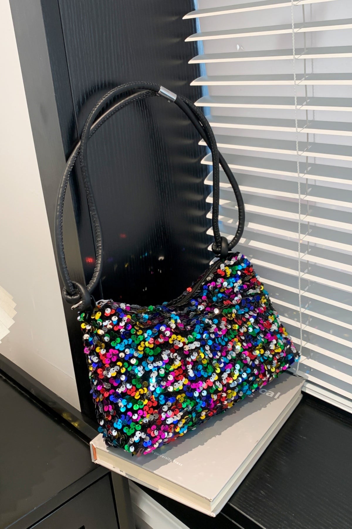 Sequin Double Strap Shoulder Bag