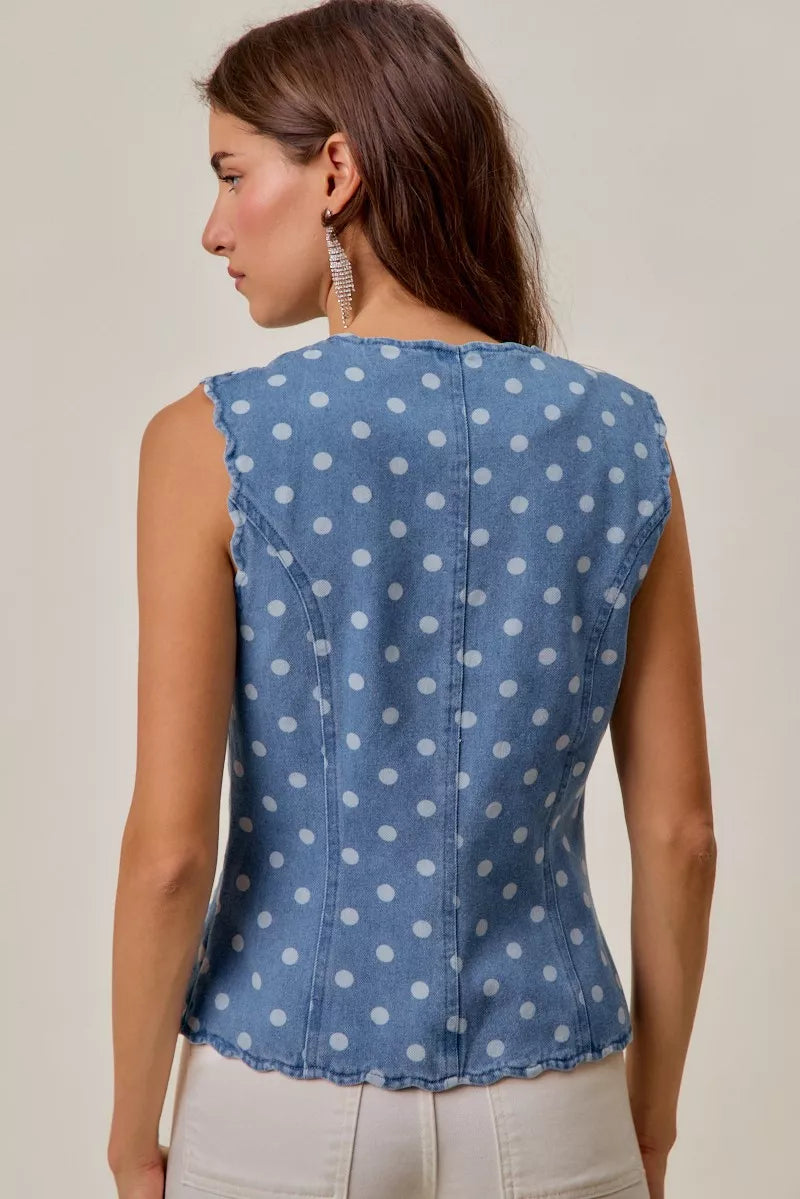The Darling Dot Button Vest Top