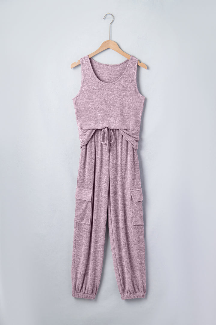 Orchid Bouquet Casual Tank Top Drawstring Jogger Pants 2pcs Outfit