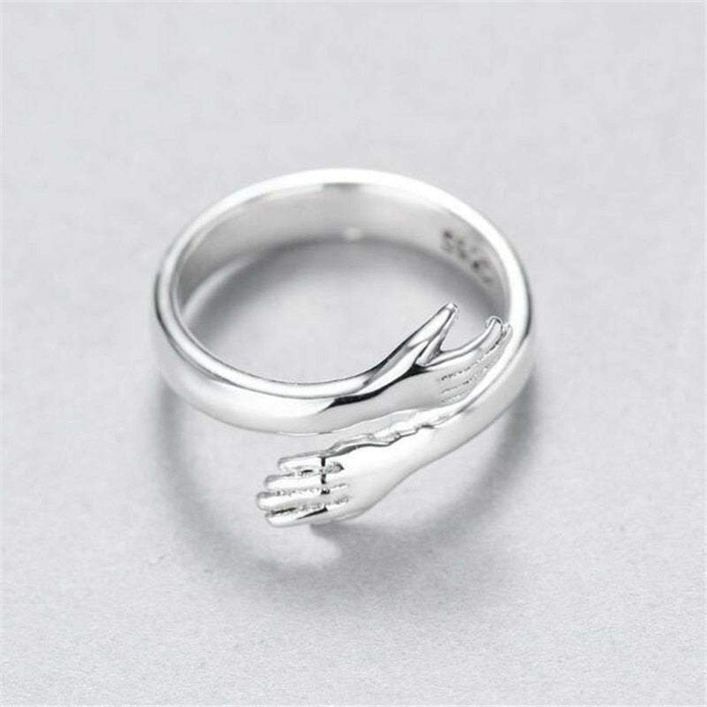 Hug Shape 925 Sterling Silver Bypass Ring