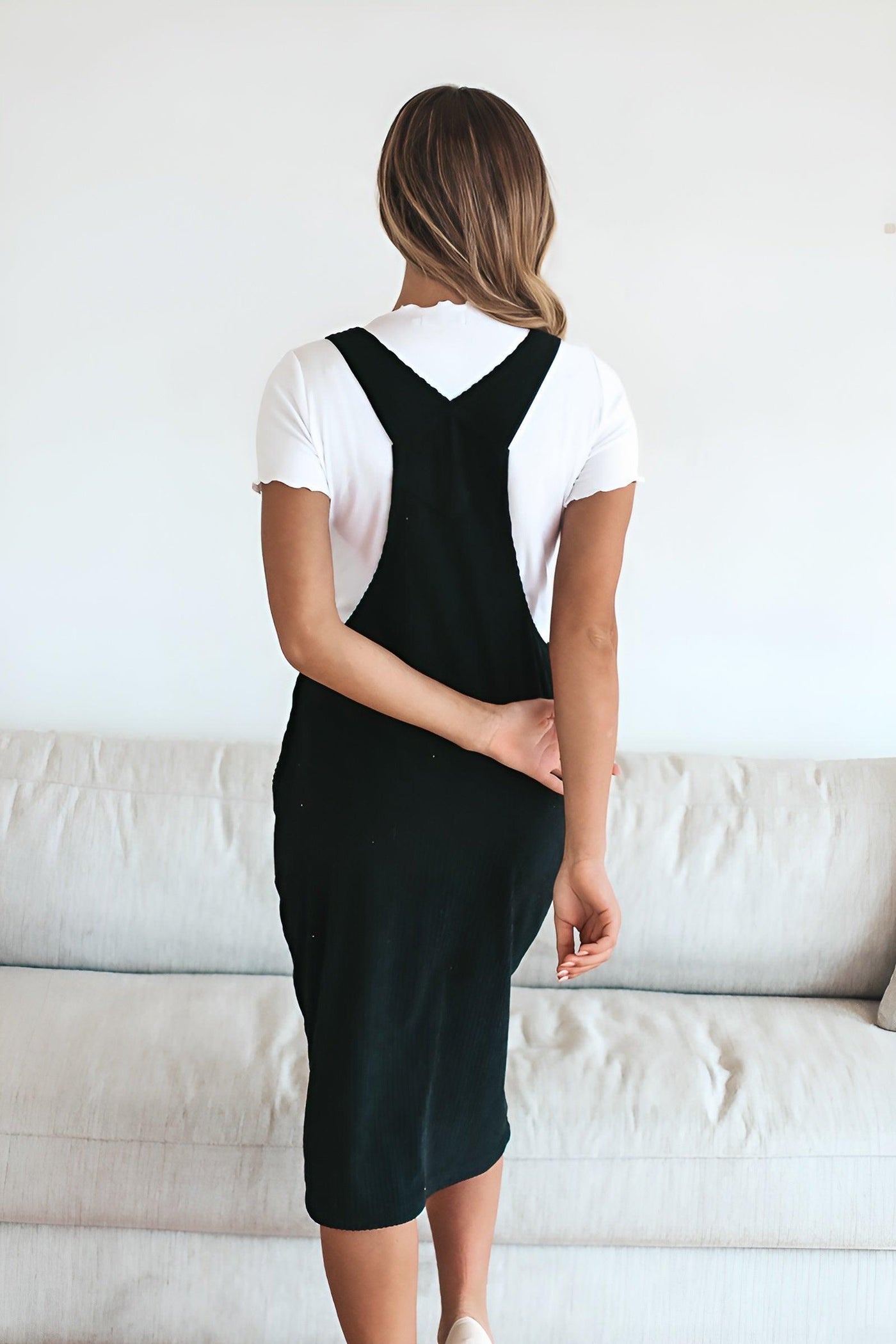 Patty Overall Dress in Black