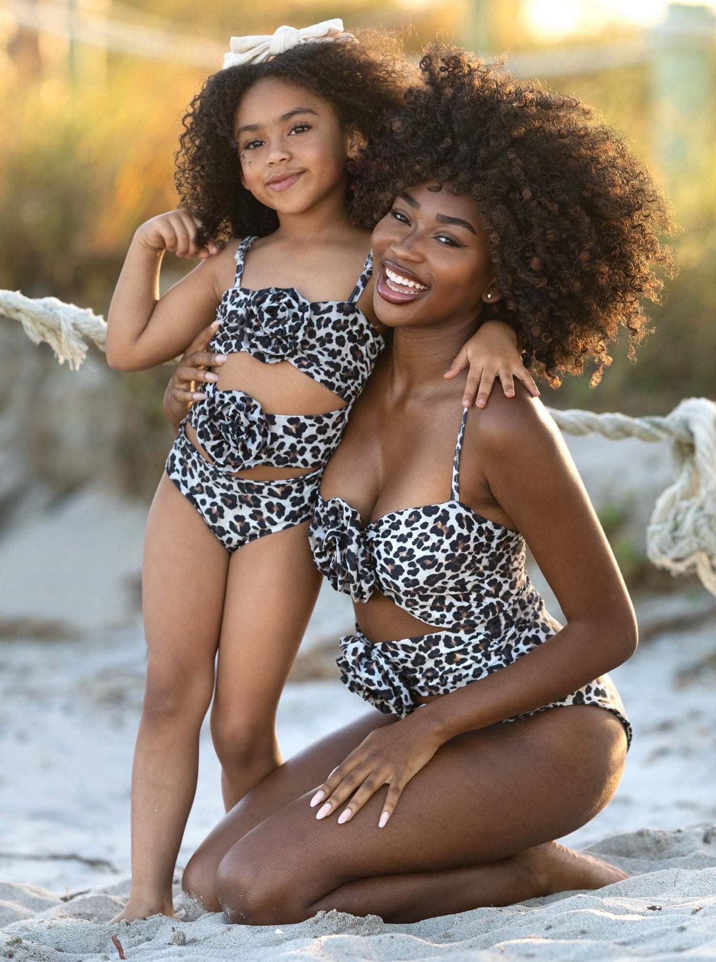 Mommy and Me Leopard Cutout One Piece Swimsuit