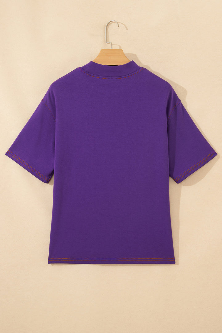 Light Grey Reversible Contrast-Stitched T-Shirt