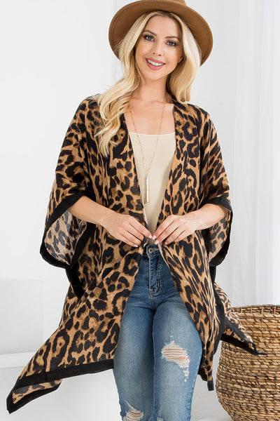 Leopard Open Front Kimono