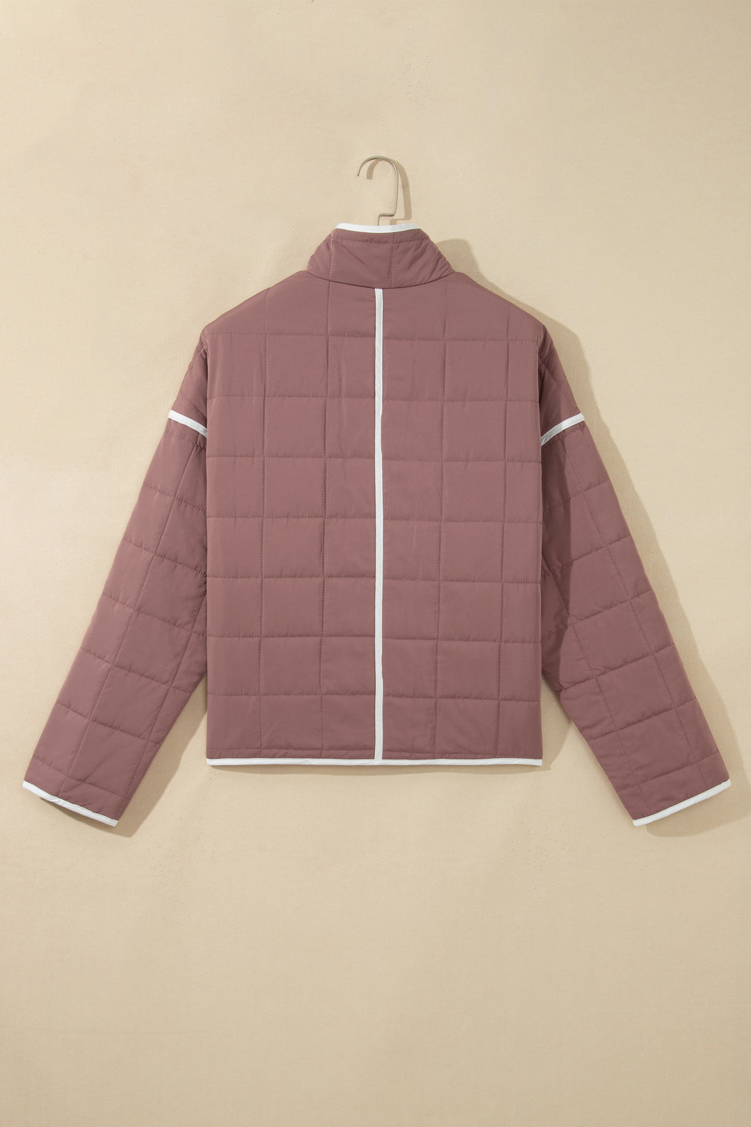 Old Rose Quilted Metal Button Pocket Jacket