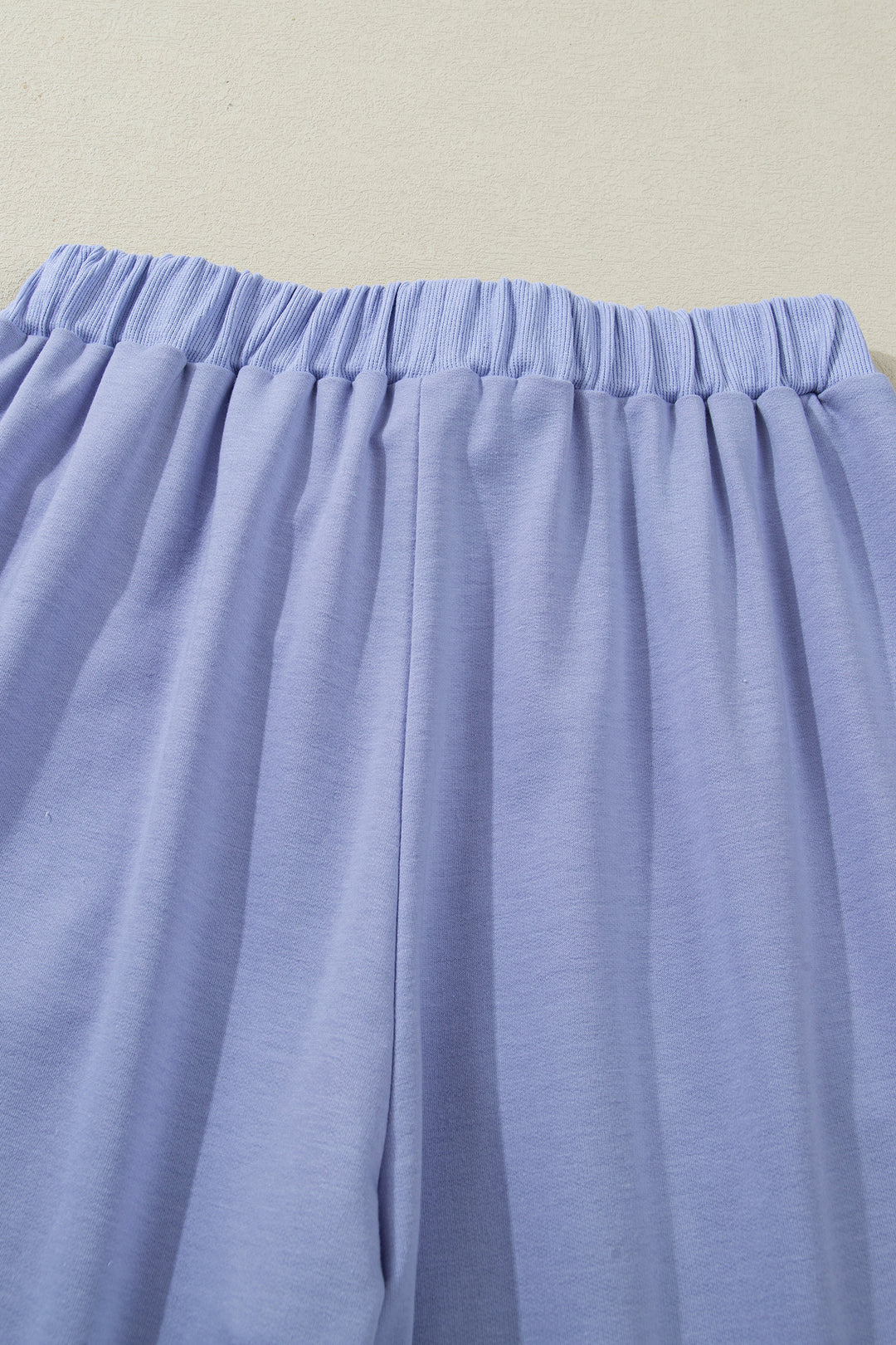 Beau Blue Flounce Long Sleeve Top Drawstring Pants Contrast Velvet Bow Knot 2pcs Lounge Set