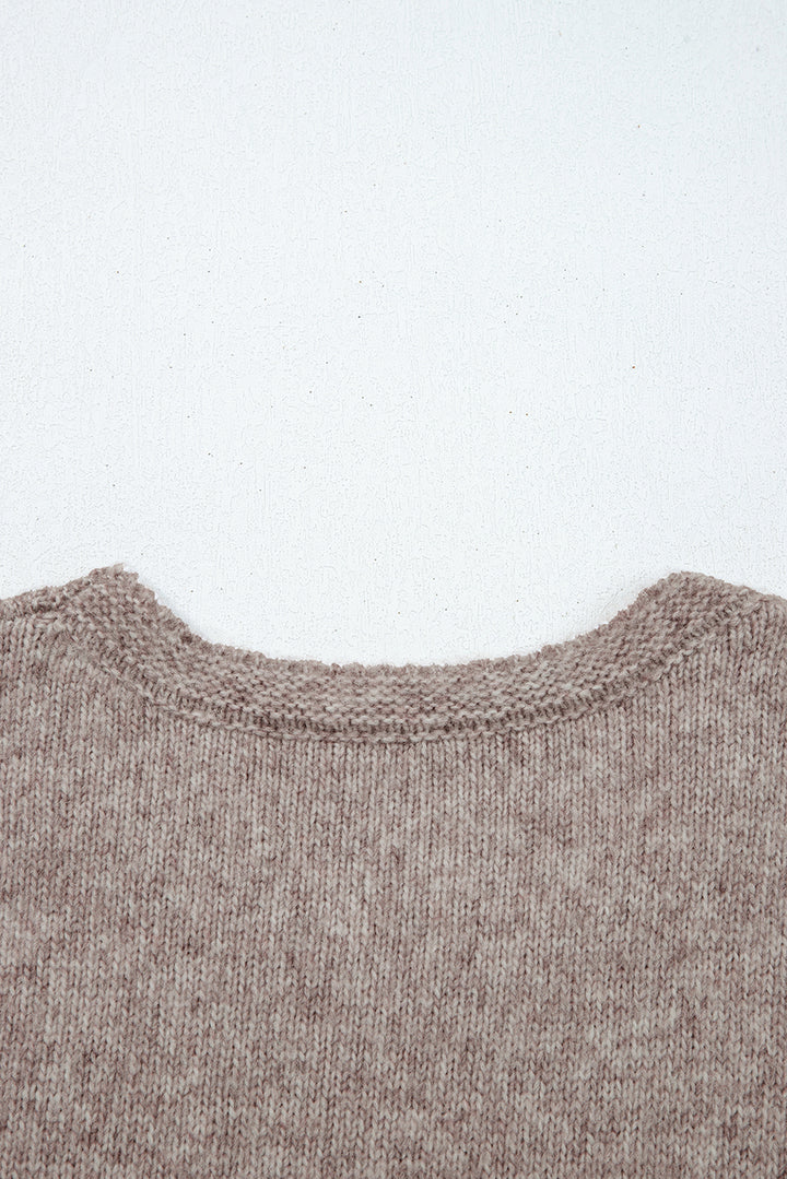 Gray Morn Contrast Colored Dot Detail Drop Shoulder Sweater