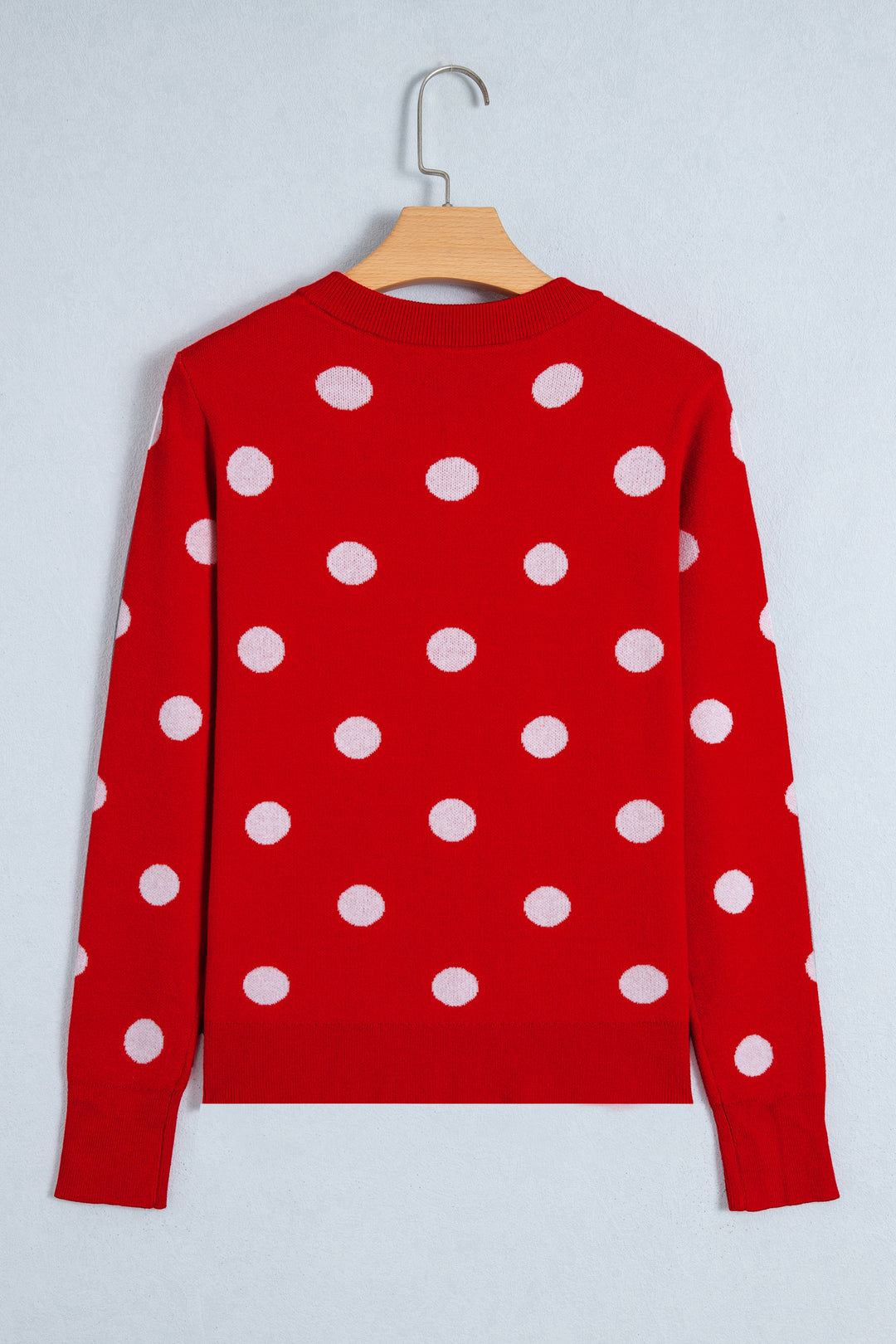 Bluing Casual Polka Dot Button Front Long Sleeve Sweater Cardigan