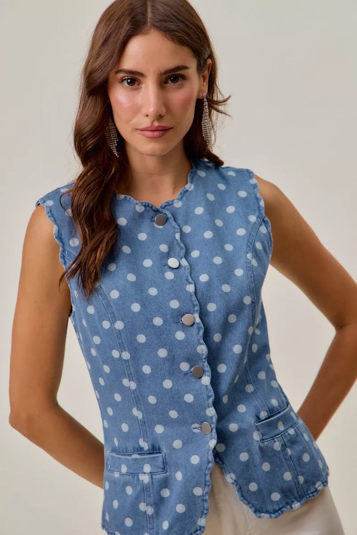 The Darling Dot Button Vest Top