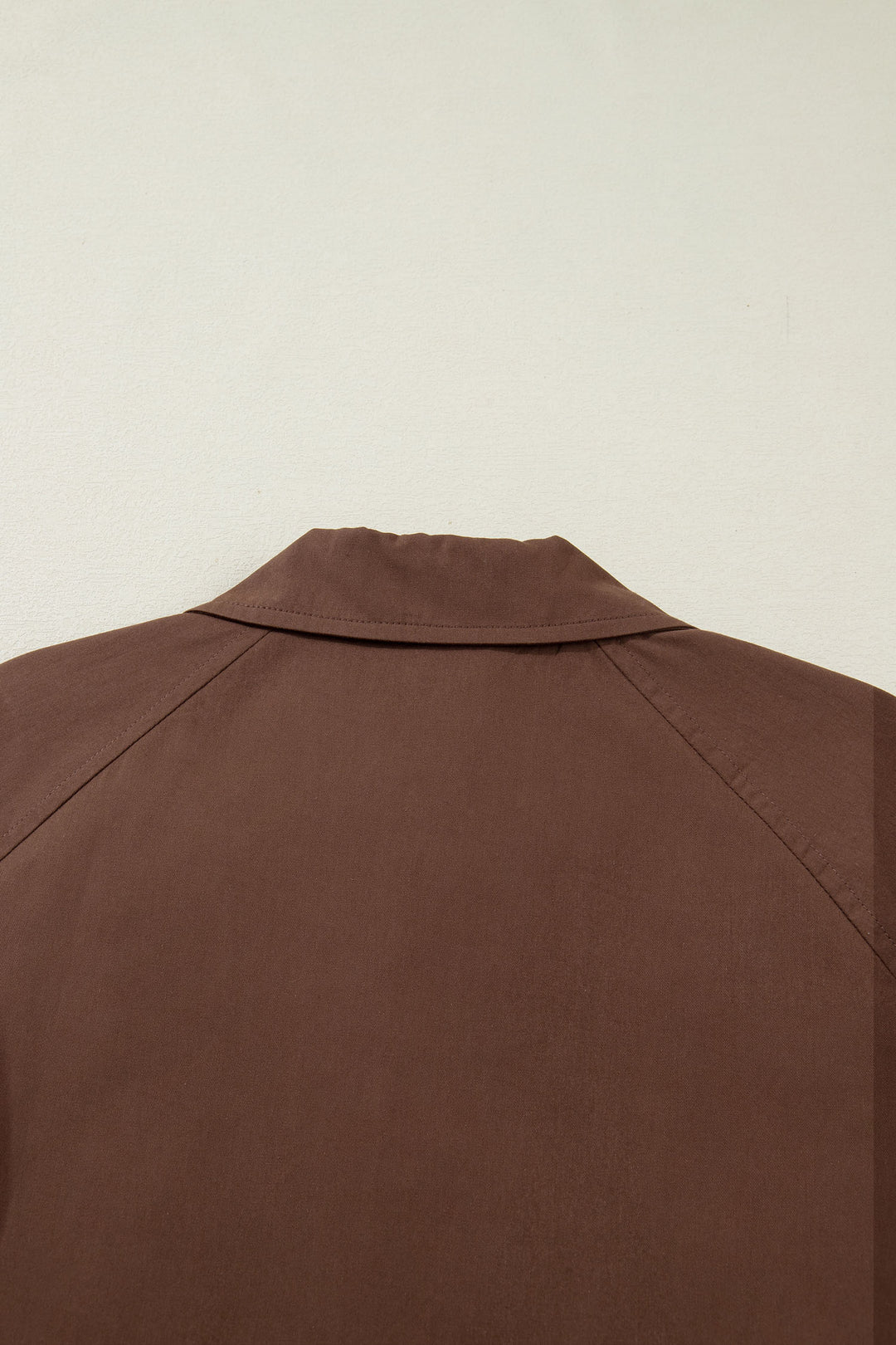 Dark Brown Collared Buttoned Leopard Liner Patchwork Chic Jacket