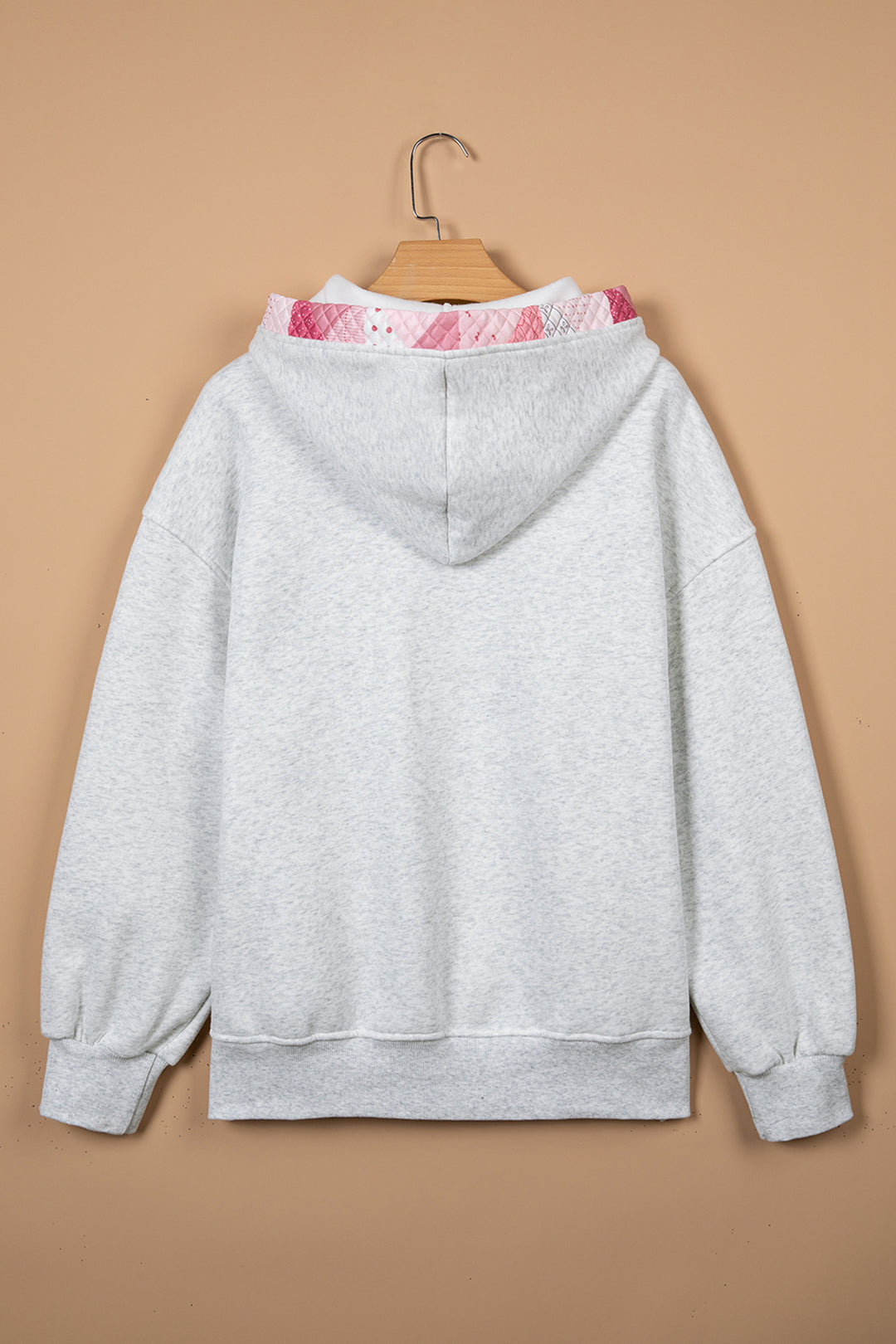 Gray Contrast Patchwork Oversized Hoodie