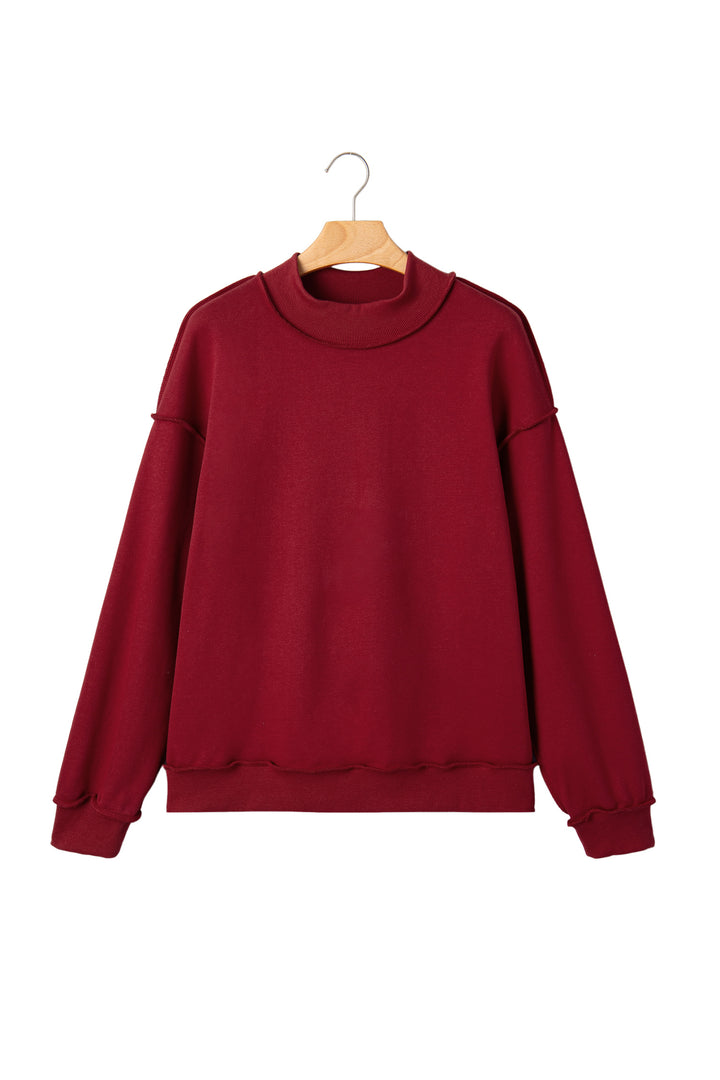 Carrot Oversize Drop Shoulder Reversible Mock Neck Sweatshirt