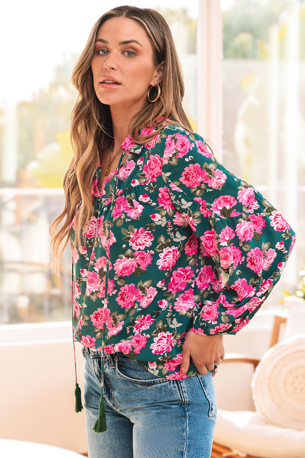 Cleo Collar Puff Sleeve Blouse