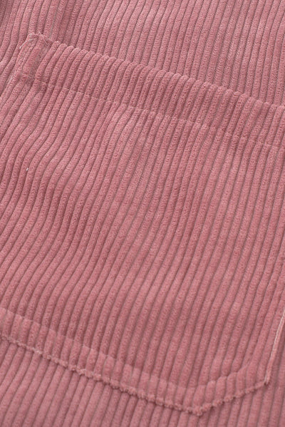 Pink Corduroy Button Pocket Shirt