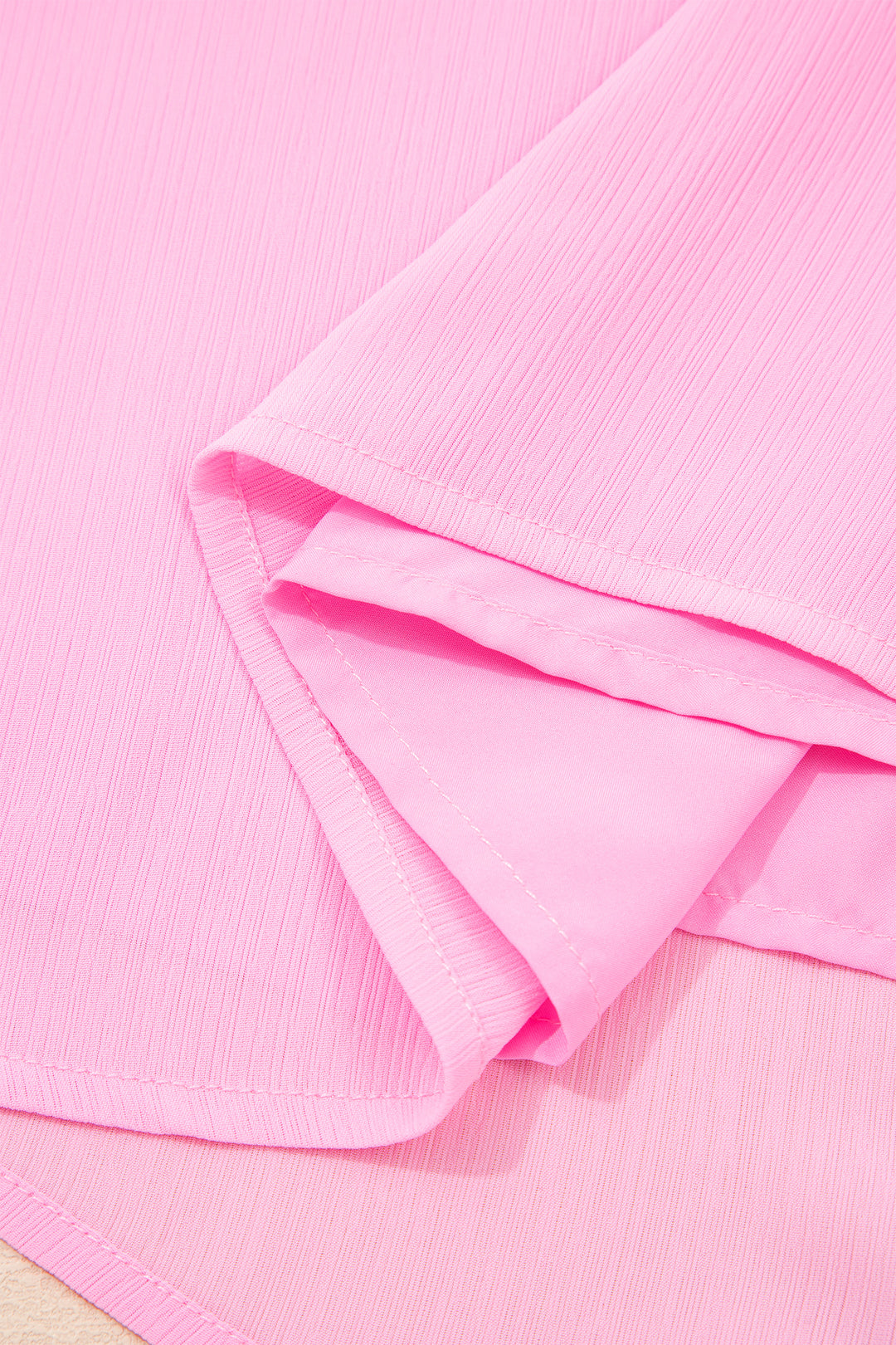 Bonbon Plus Size Textured Tassel Tie V Neck Ruffle Short Sleeve Blouse