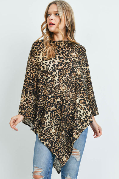 Ms0165 -All Year Round Leopard Poncho