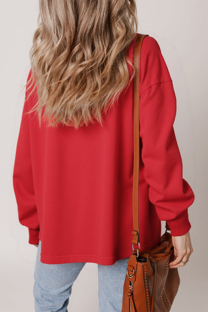 Taraette Patched Drop Shoulder Sweatshirt