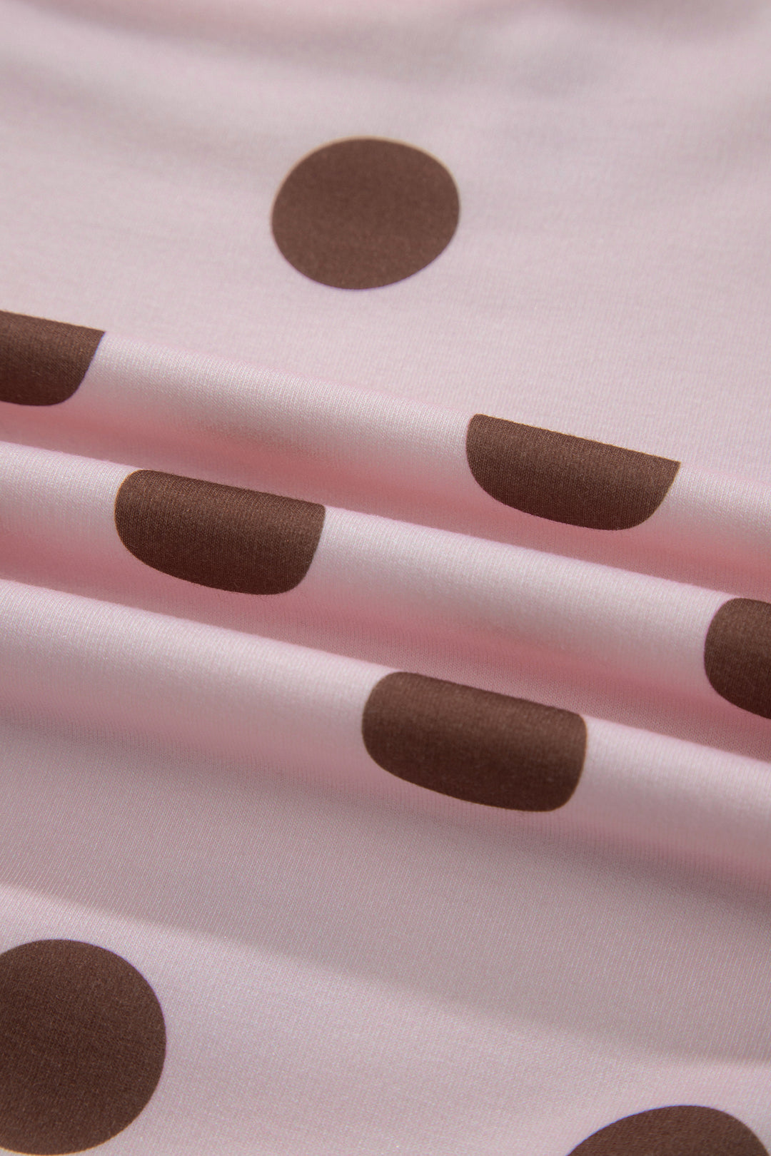 Brown Polka Dot Two Piece Set Long Sleeve Casual Skirt Set