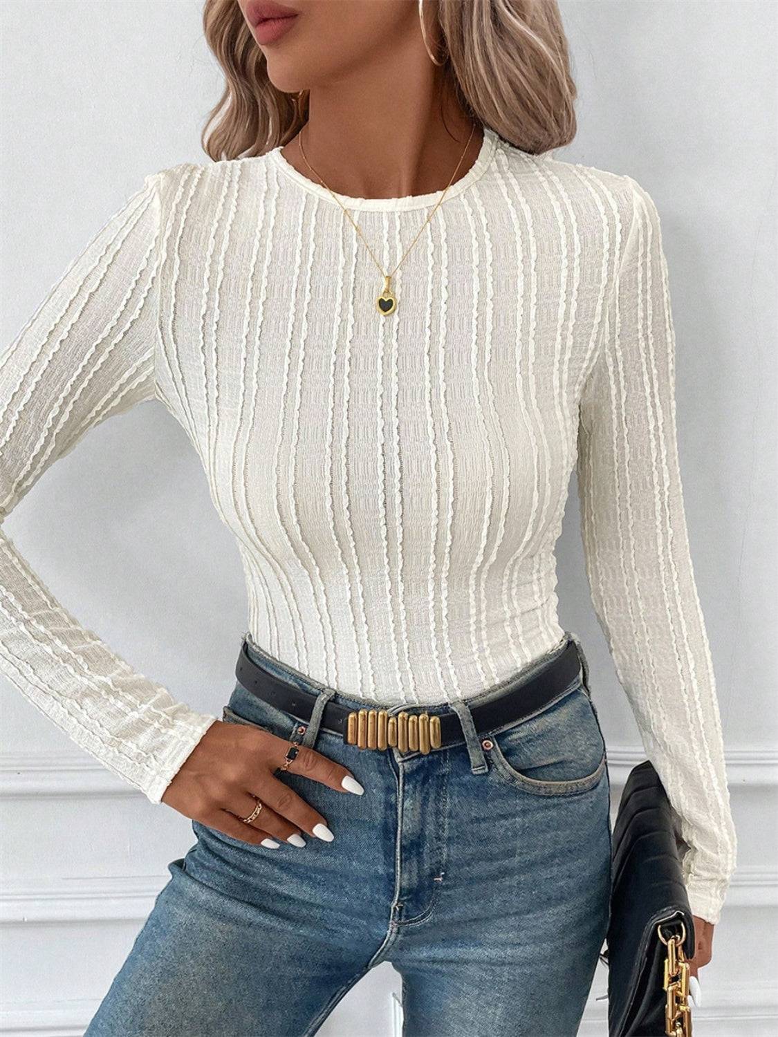 Round Neck Long Sleeve Top