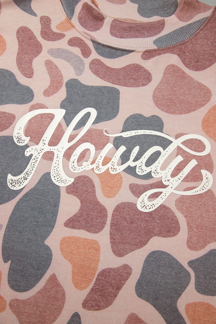 Multicolour Camouflage Western Graphic Plus Size Sweatshirt