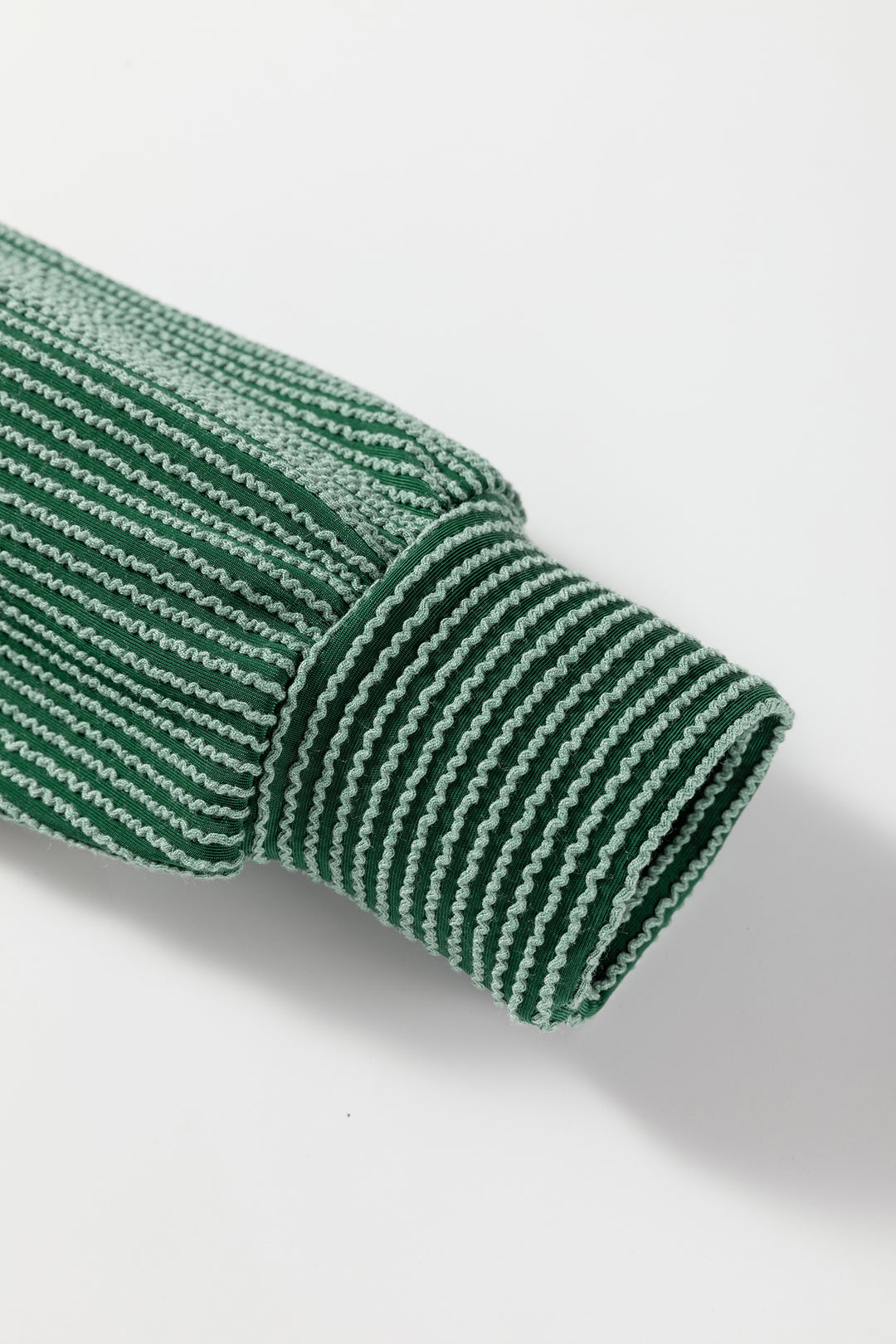 Blackish Green Twisted Rib Outlined Merry Letter Graphic Loose Long Sleeve Top