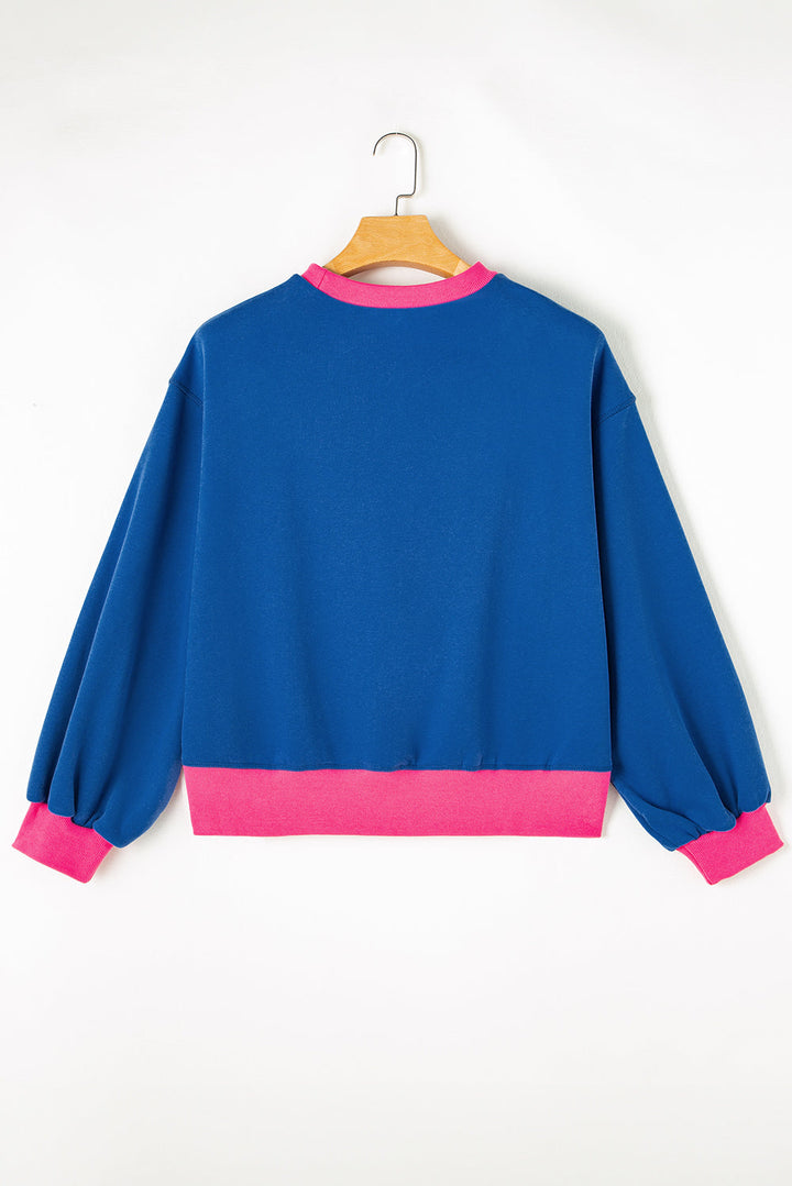Karilia Colorblock Bubble Sleeve Sweatshirt