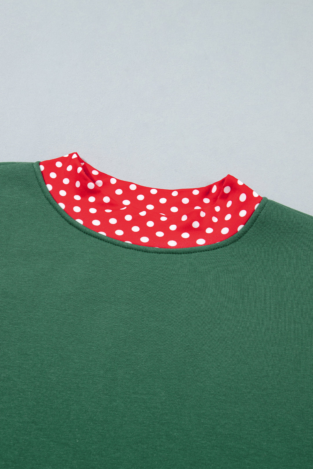 Red Colorblock Polka Dot Contrast Trim Oversized Sweatshirt