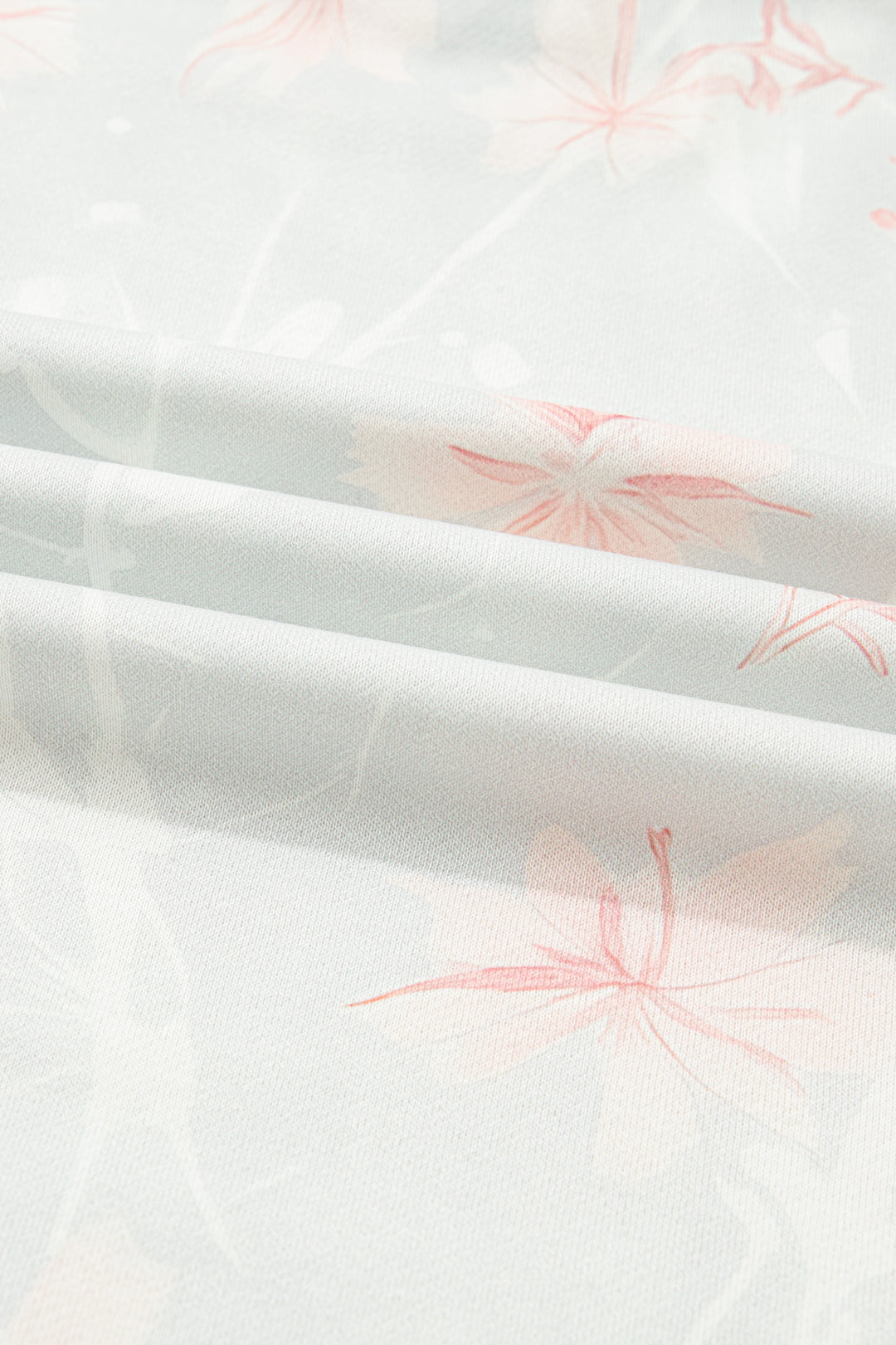 Gray Floral Print Plus Size Loose Hoodie