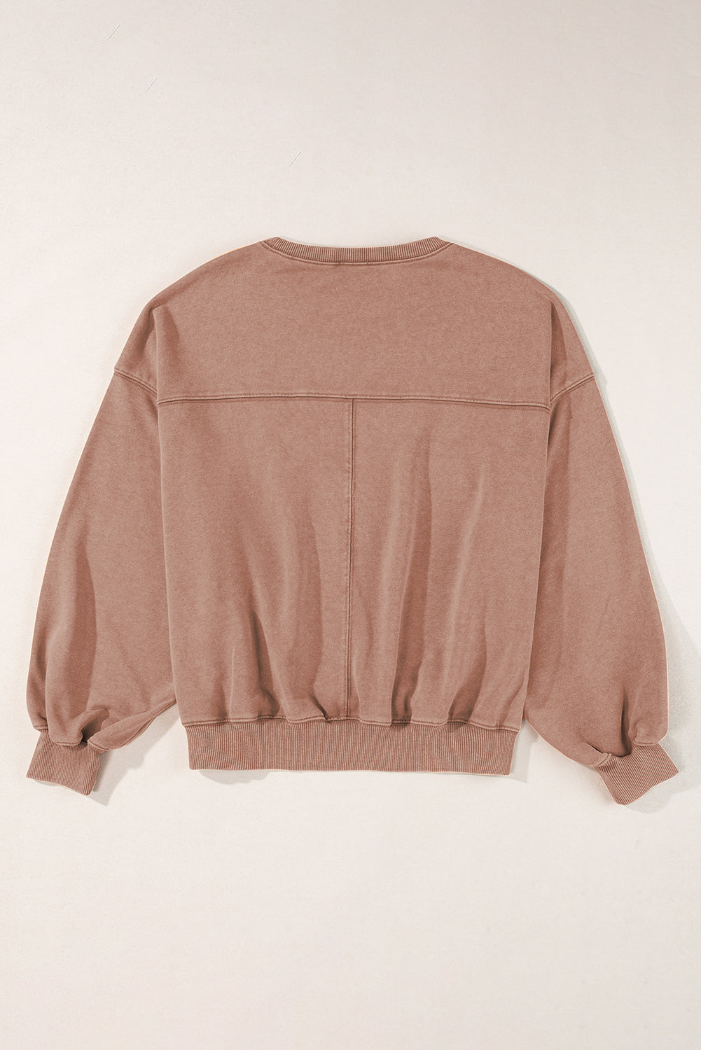 Chestnut Exposed Seam Batwing Sleeve Drop Shoulder Sweatshirt