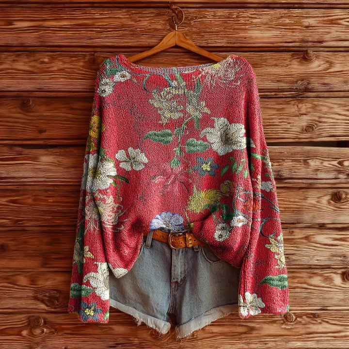 Women’s Fall Wildflower Print Long Sleeve T-Shirt