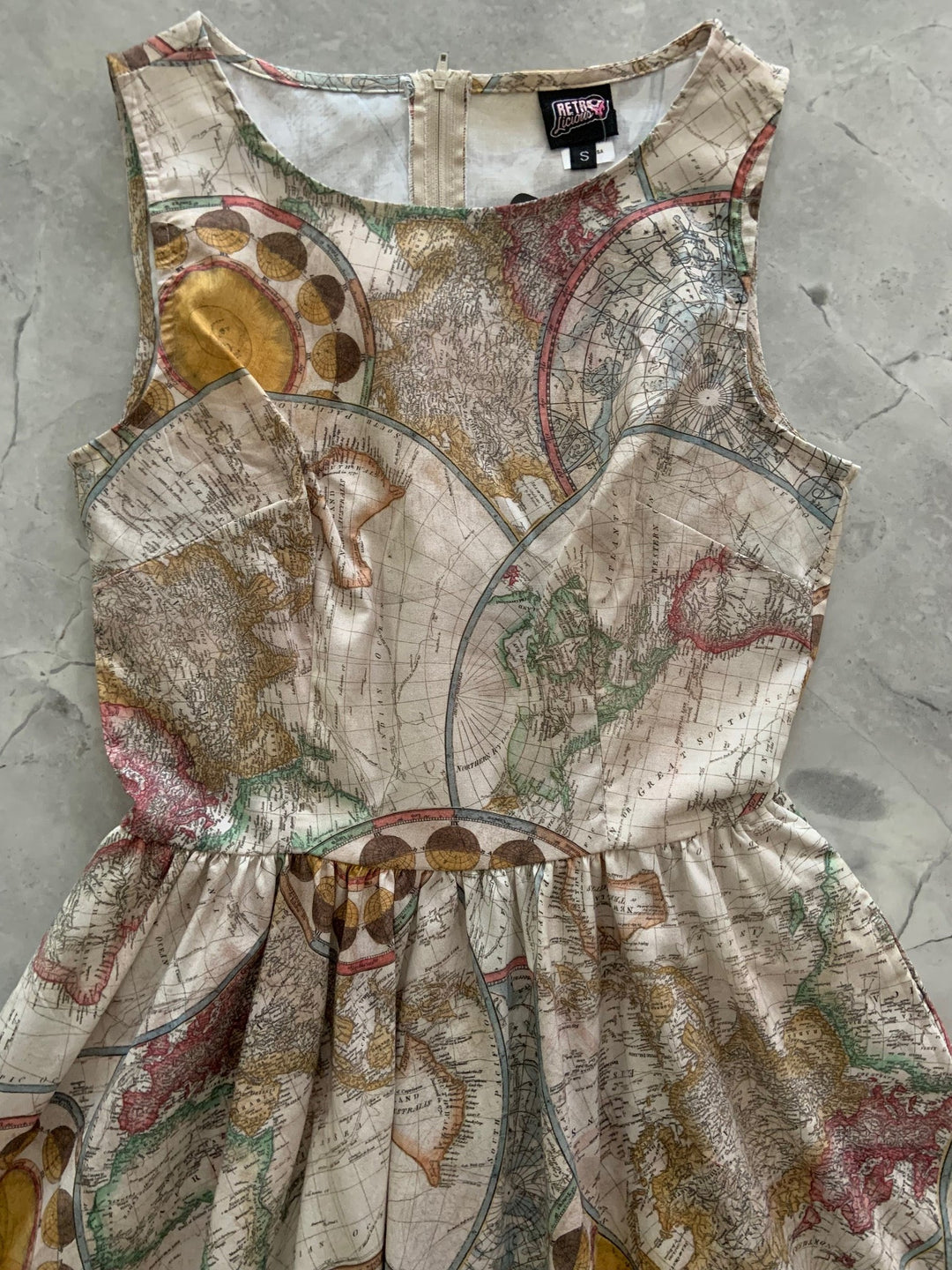 Map Vintage Dress - XS only, 1 left!