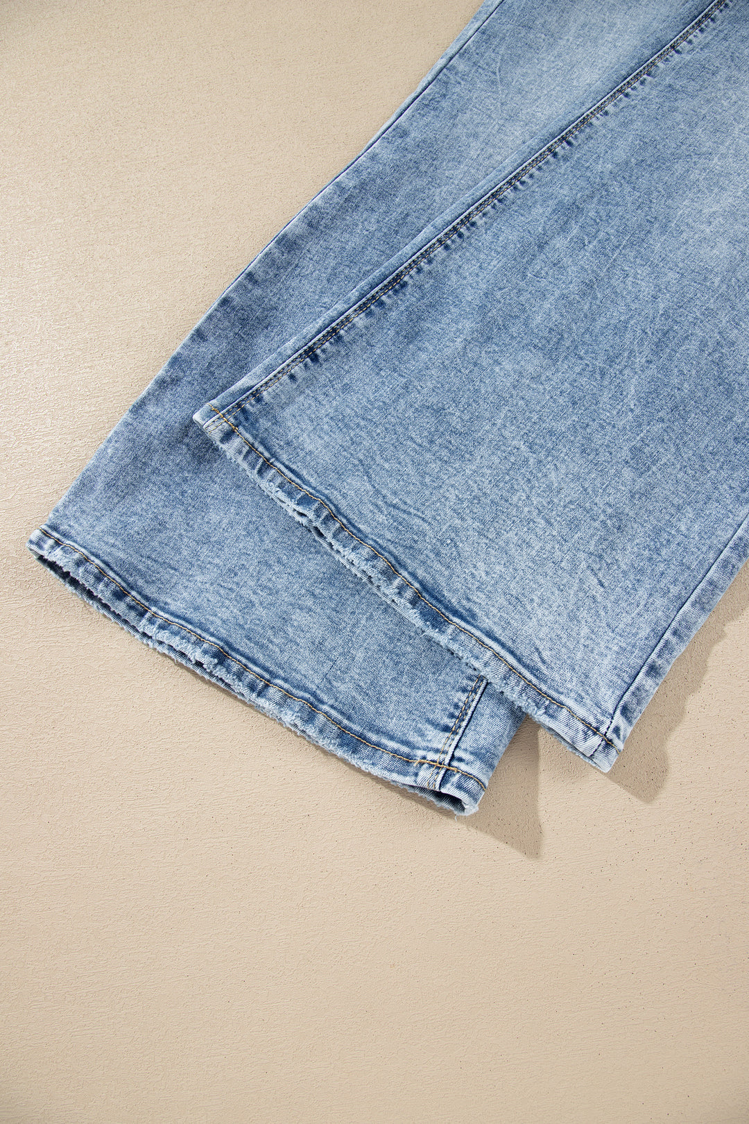 Beau Blue Acid Wash Pocket Detail Flare Jeans