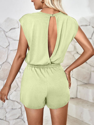 Lovelet Cutout Round Neck Cap Sleeve Romper