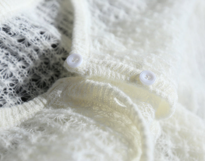 Women’s Mohair Crochet Knit Cardigan