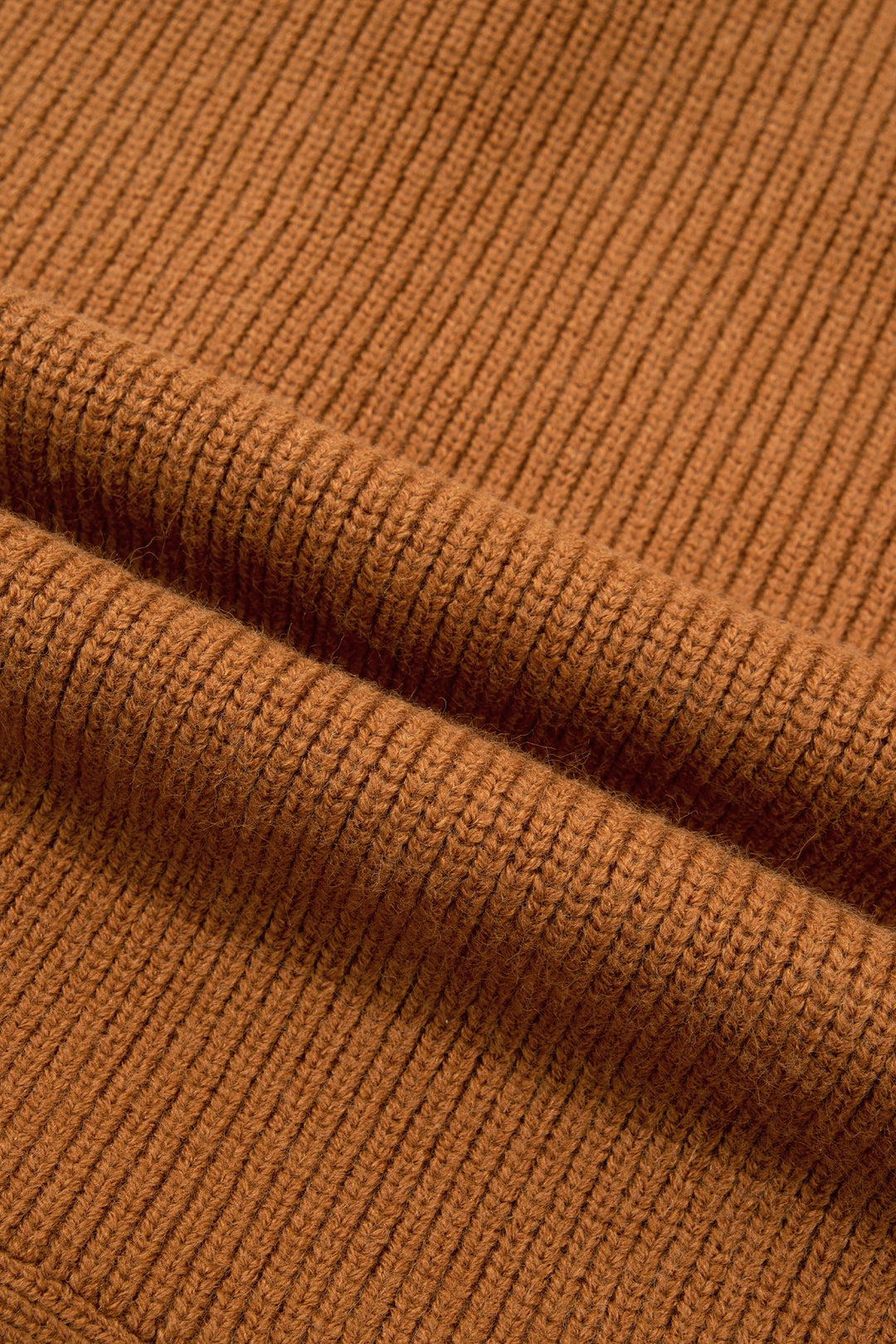 Mustard Ribbed Knit Collar Button Front Long Sleeve Cardigan