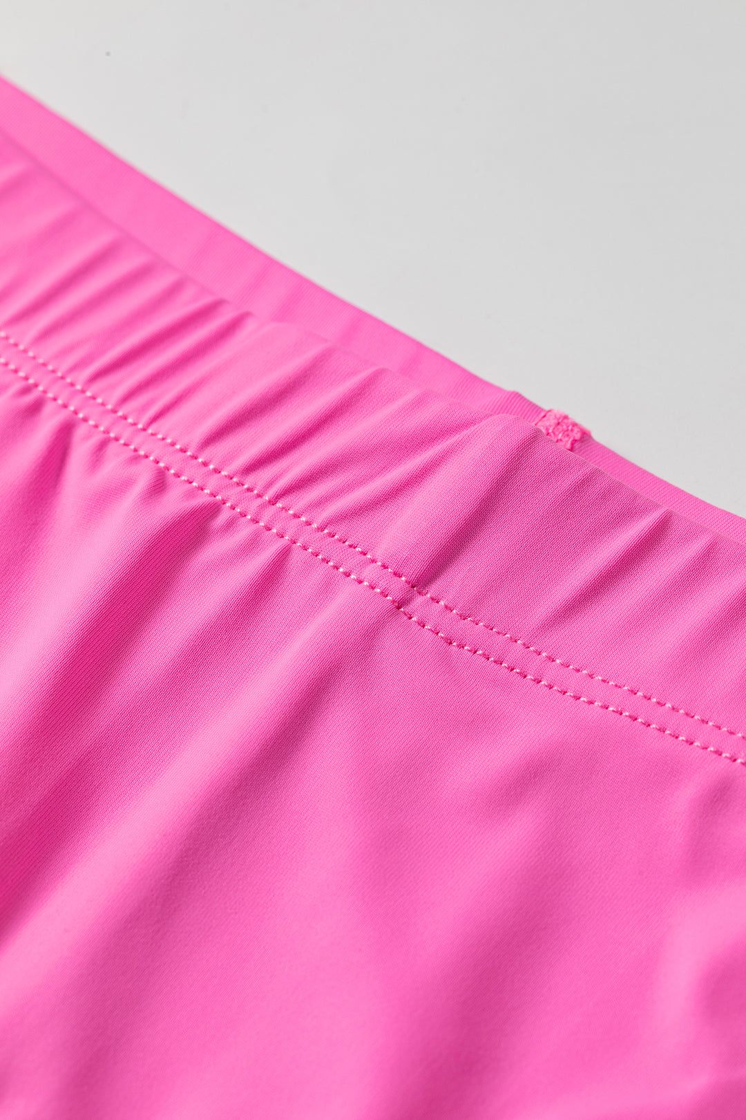 Bright Pink Solid Color Tunic Tank Dress Athletic Shorts Two Piece Set