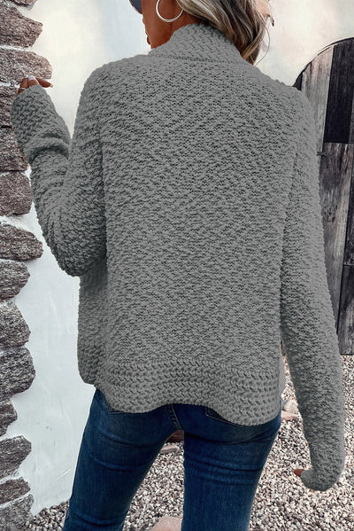 Apricot Popcorn Knit Open Front Cardigan