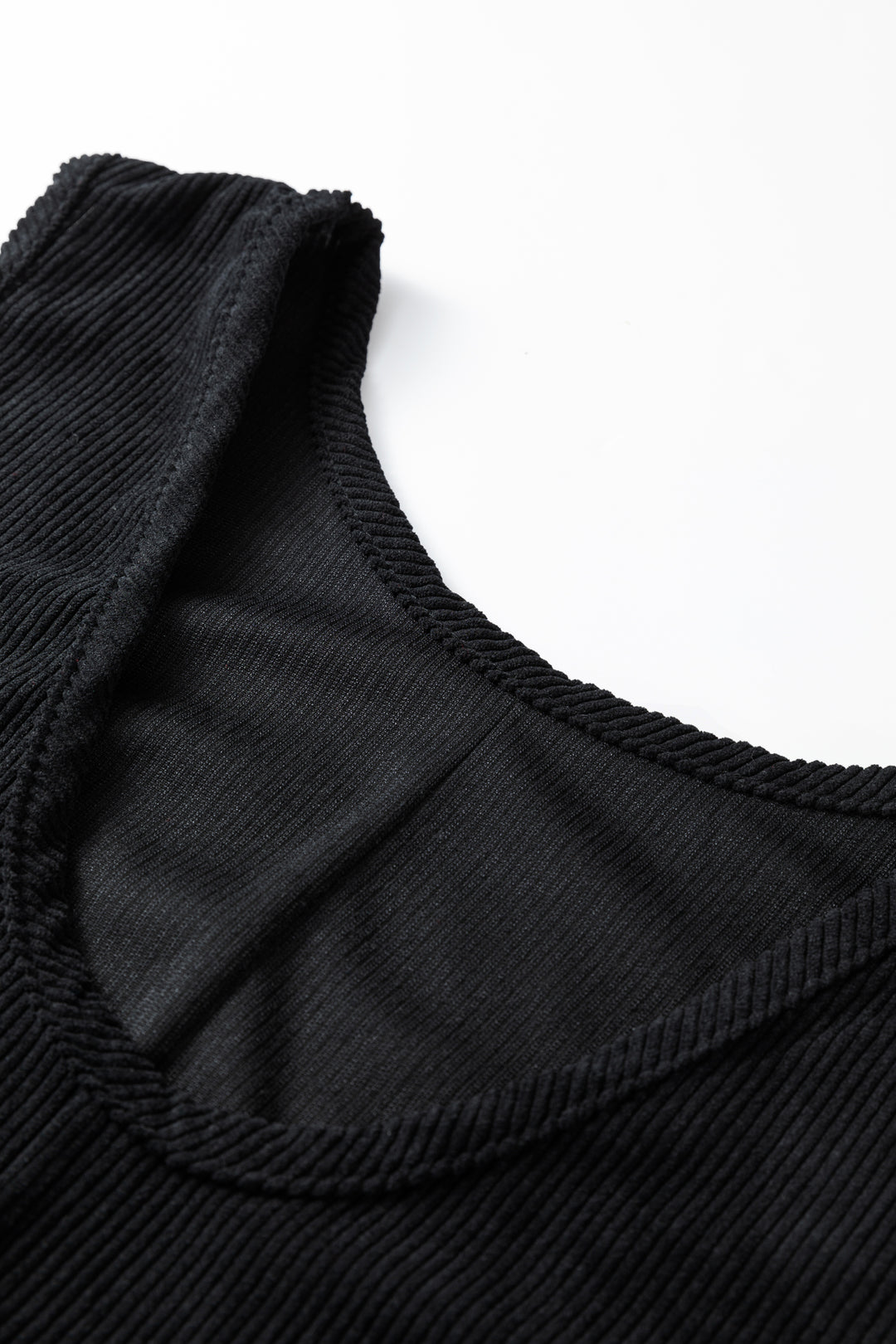 Black Plus Size Corduroy Patch Pocket Sleeveless Mini Dress