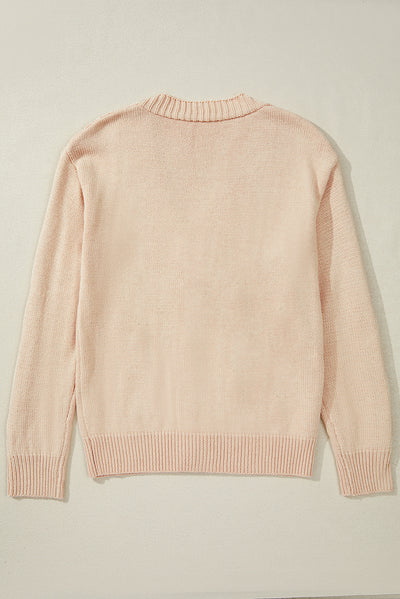 Beige Open Knit Drop Shoulder Sweater Cardigan