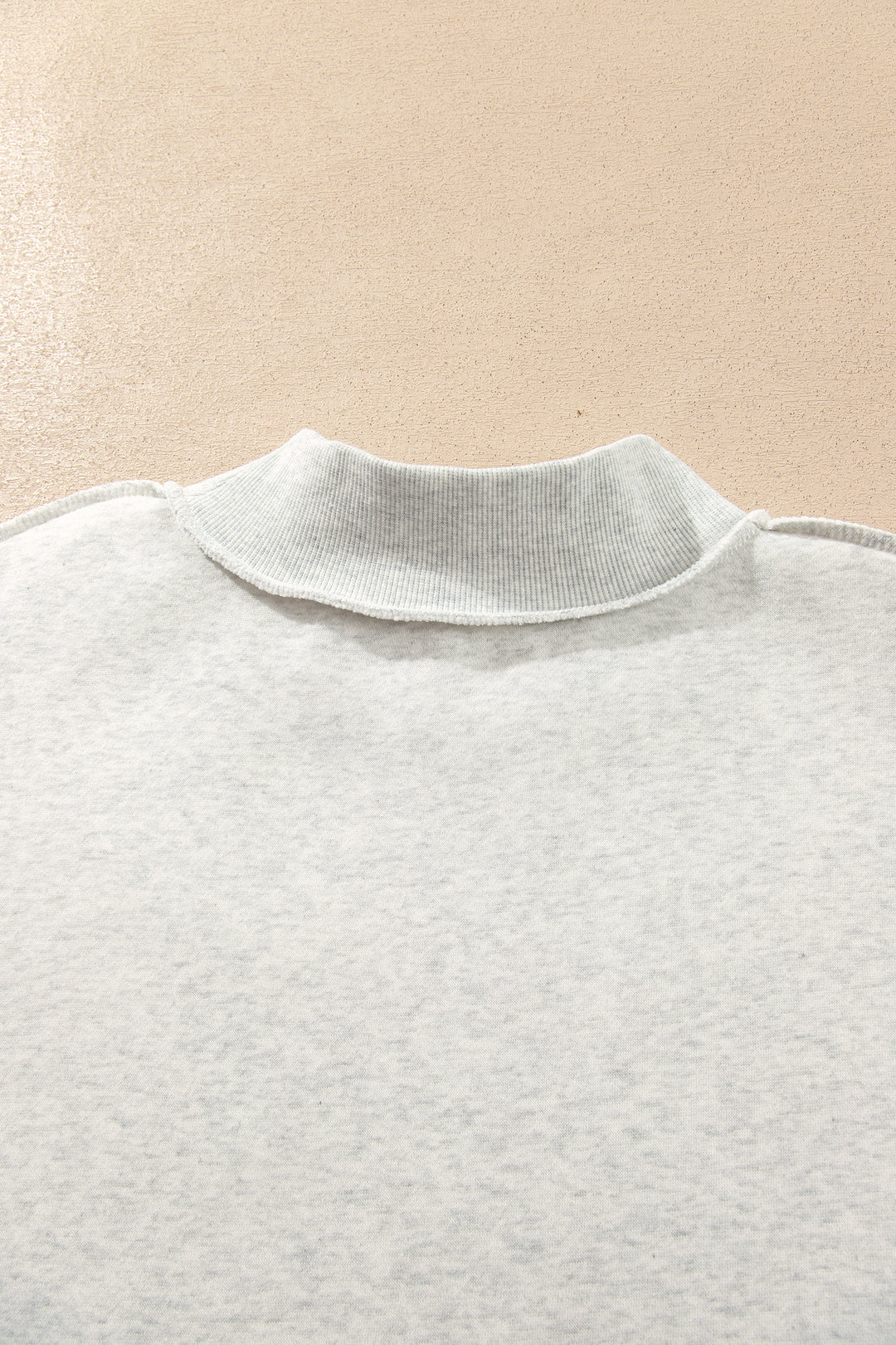 Gray MERRY Embroidered Letter High Neck Tunic Pullover Sweatshirt