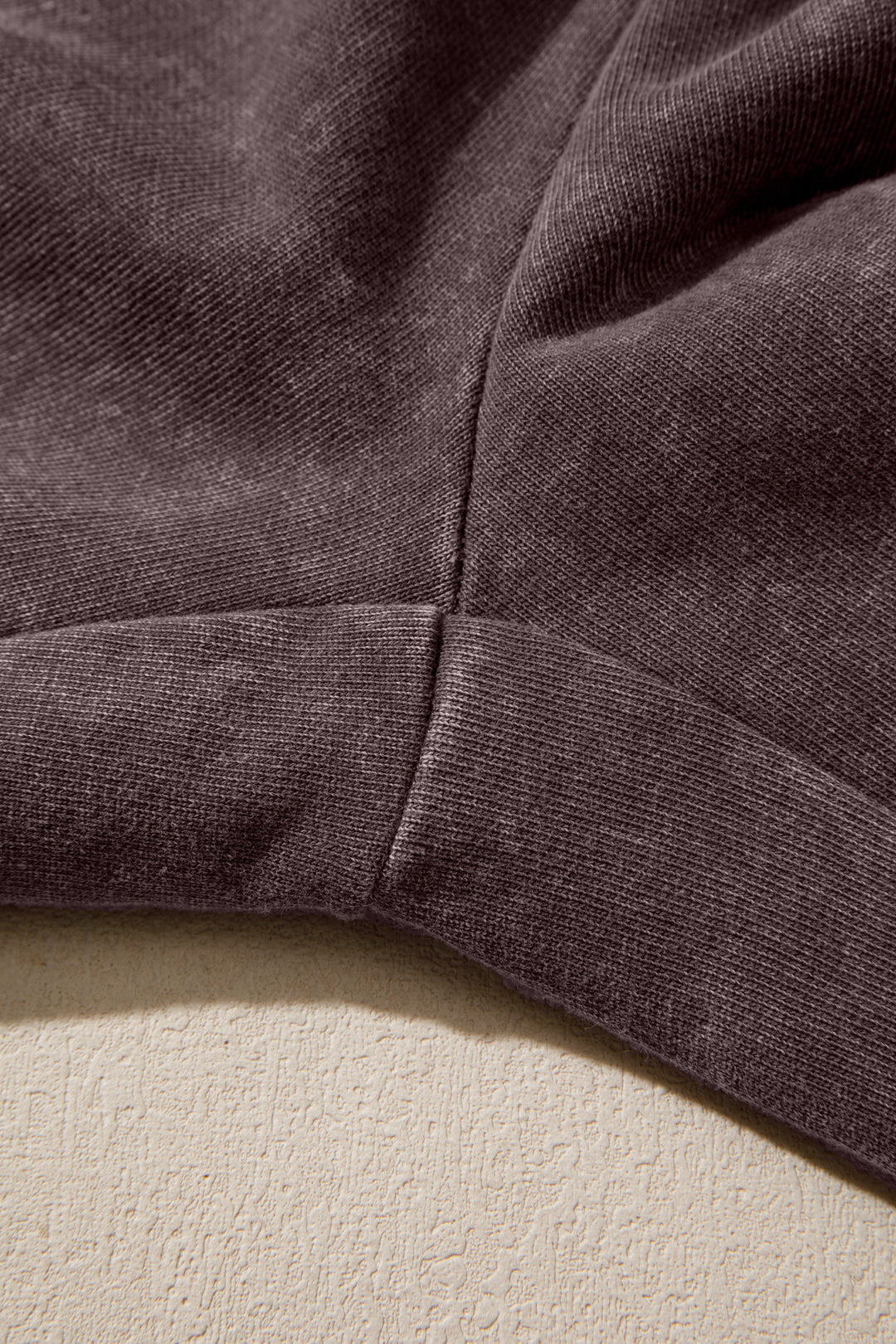 Dark Brown Cotton Mineral Wash Elastic Waist Drawstring Tie Detail Cargo Pants