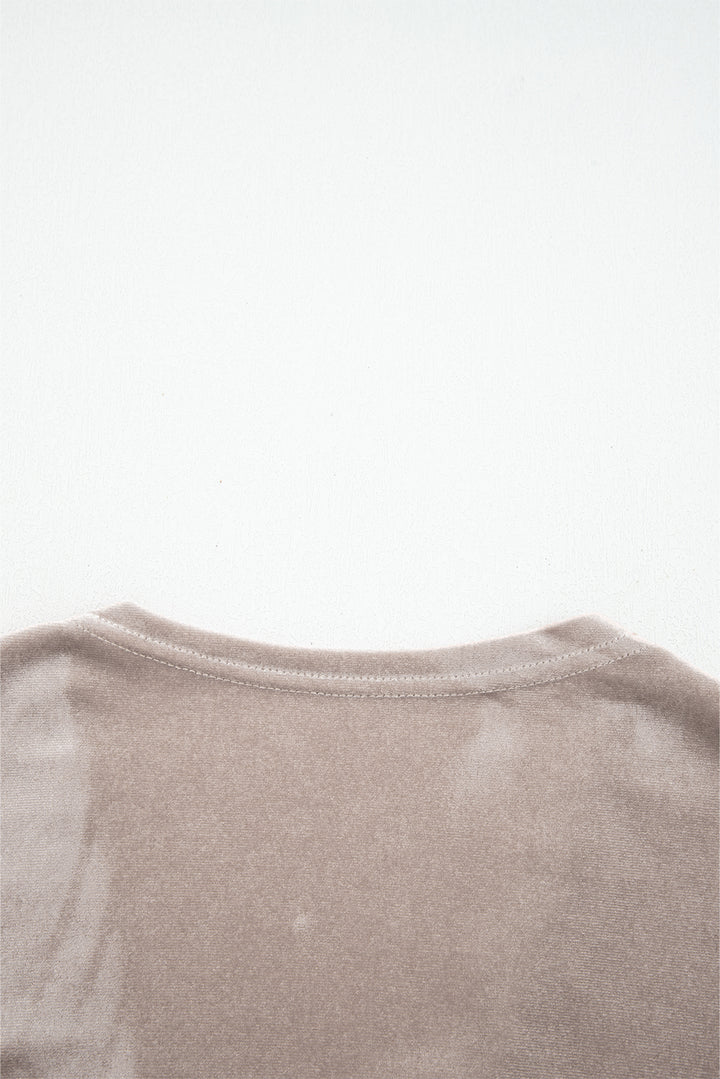 Smoke Gray 3/4 Sleeve Open Front Velvet Kimono