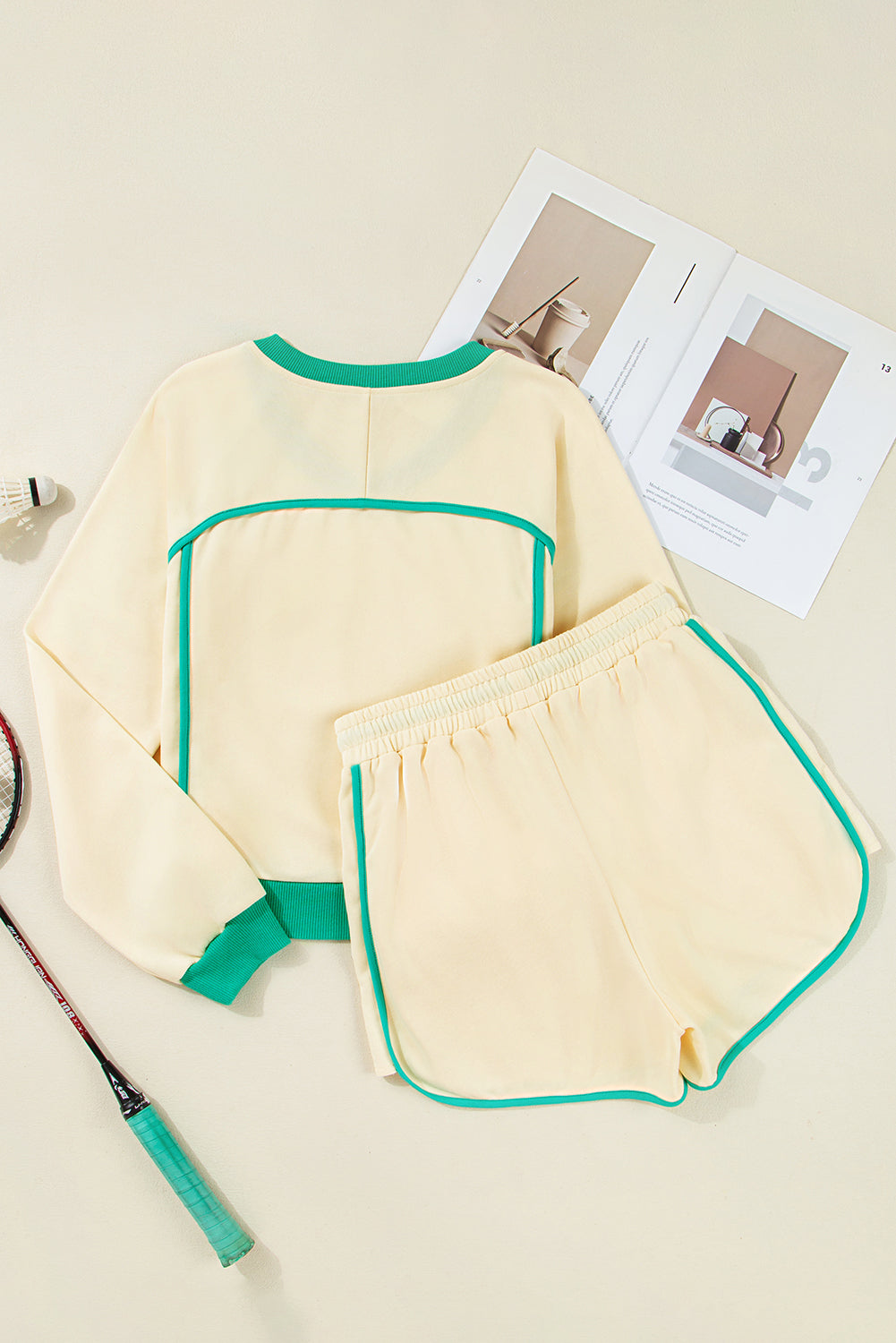 Wren Long Sleeve Pullover and Drawstring Shorts Outfit